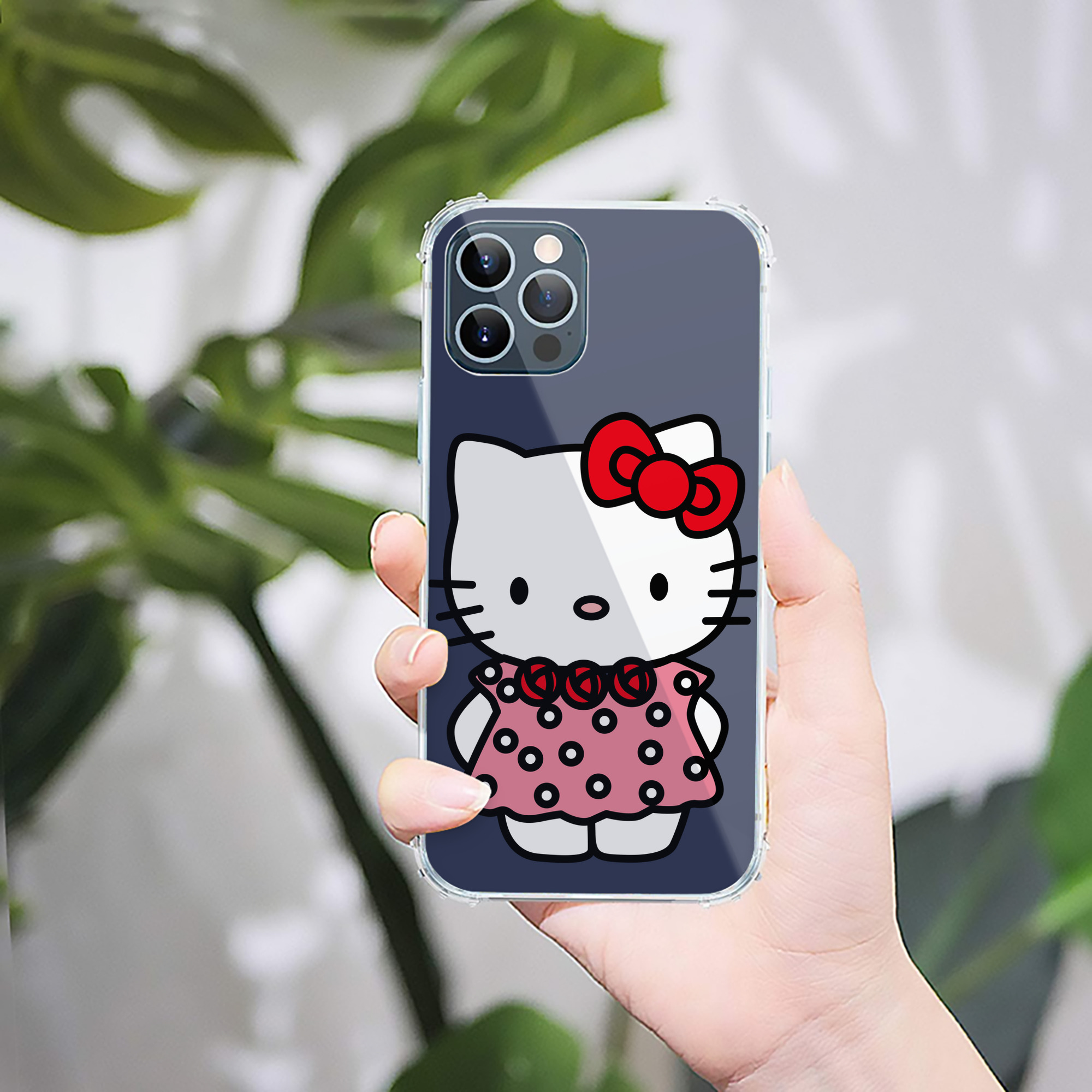 （画像用） Hello Kitty ハローキティ 【iPhone 12シリーズ対応】透明スマホケース（クリアソフトケース）